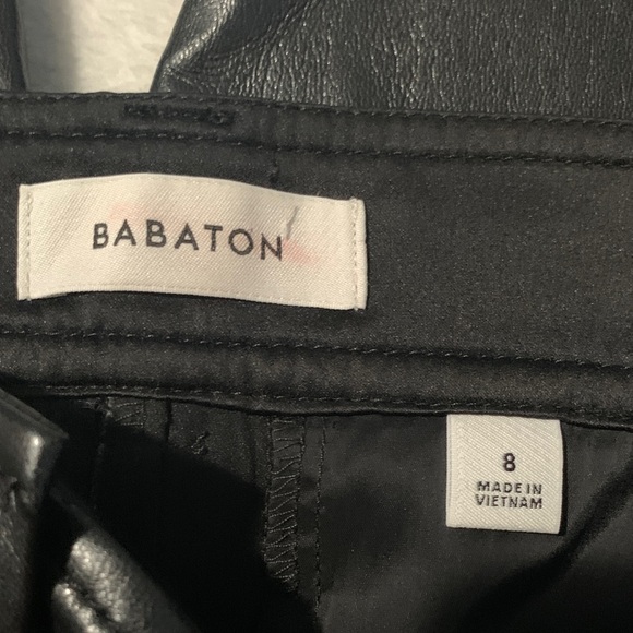 Babaton Black faux Leather Trousers - Picture 2 of 10